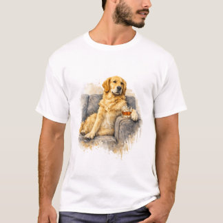 Camisa de água-forte Golden Retriever & Whiskey