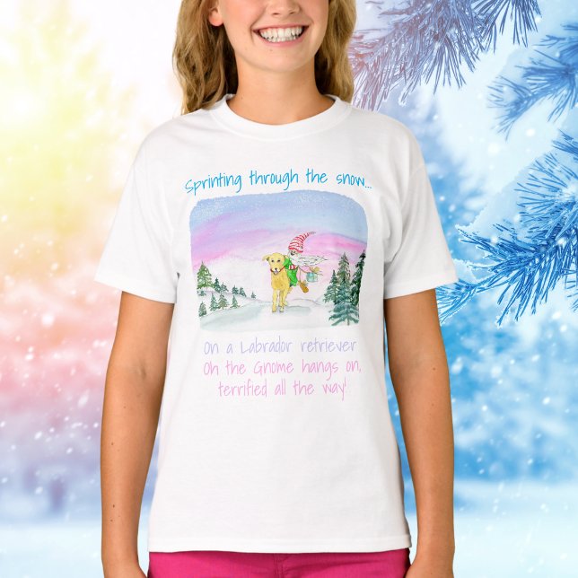Camisa De Água Funny Labrador E Gnomo Xmas (Criador carregado)