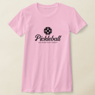 Camisa de ajustado fina rosa-branca-piclebol para 