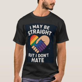 Camisa de Aliado Orgulhoso Reto Mas Não Odioso