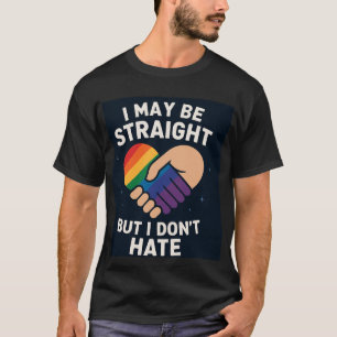 Camisa de Aliado Orgulhoso Reto Mas Não Odioso