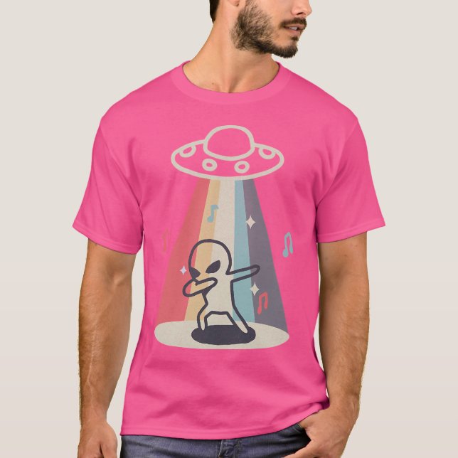 Camisa De Alienígena De Dabbing Ufo Abdução Camisa (Frente)