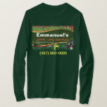 Camisa De Alojamento Paisagem De Grama Cortado De<br><div class="desc">Marca o seu jardim,  pousando pasto com estas camisas verdes de manga longa. Personalize adicionando suas próprias informações quando necessário. Os trabalho de arte incluídos nesta camisa são cortador de grama,  cortador de jardim,  soprador de folha e cortadoras de sebes.</div>