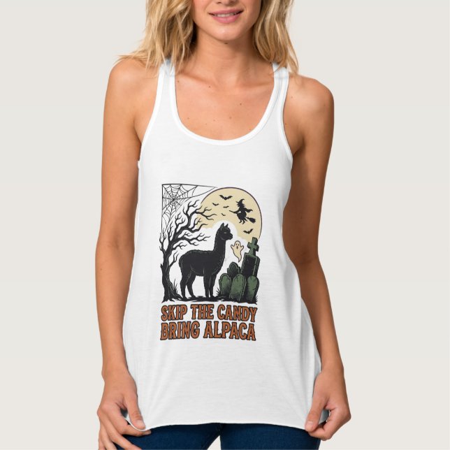 Camisa de Alpaca de Halloween Fofa Assustadora Vin (Frente)