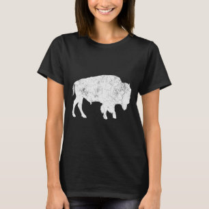 Camisa de Amante de Animais Búfalo Retro Angustiad