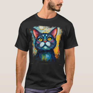 Camisa de amante de gato - abstração de trabalho d