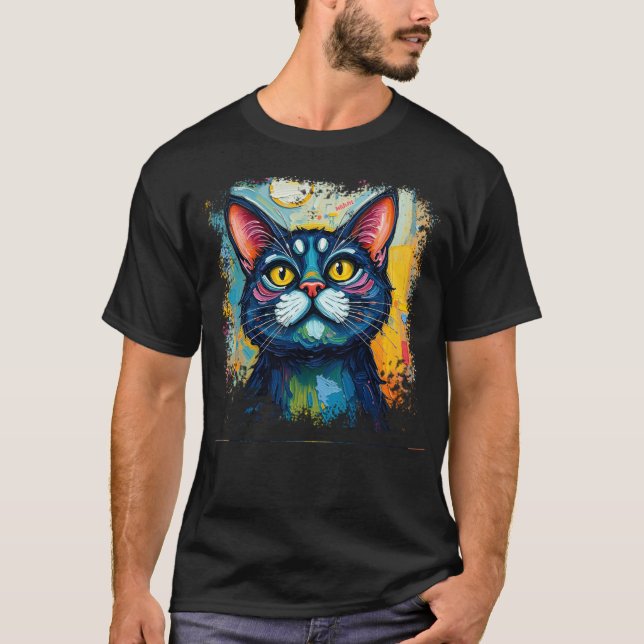 Camisa de amante de gato - abstração de trabalho d (Frente)