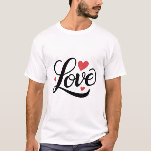 Camisa De Amor Com Script Elegante - Tipografia Mí