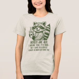 Camisa de Amor de Café Gelado de Guaxinim Fofo