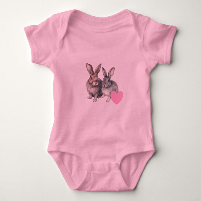 Camisa de Amor de Coelhinho Bebê (Frente)