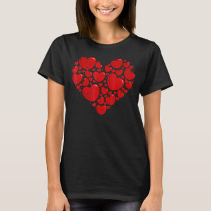 Camisa de amor Dia de os namorados Corações vermel