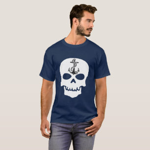 Camisa de âncora do crânio Via de farol Camisa náu