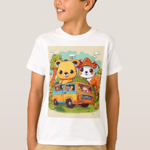 Camisa de animais para crianças divertidas