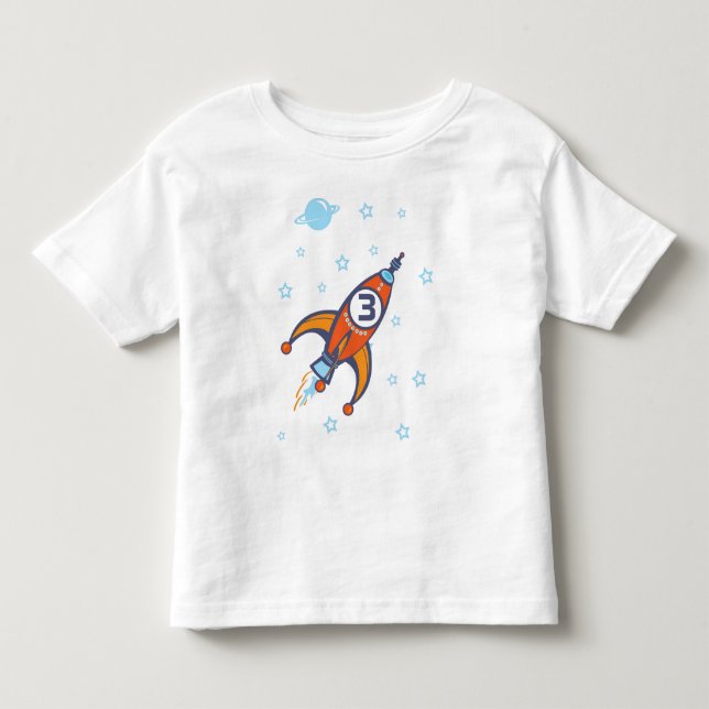 Camisa de aniversário - Camisa de foguete (Frente)