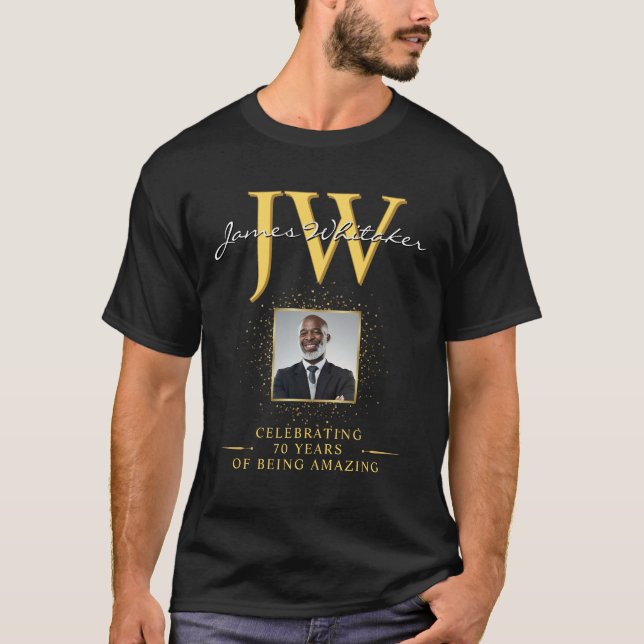 Camisa de aniversário com iniciais personalizadas, (Frente)