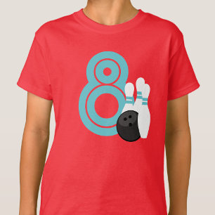 Camisa de aniversário da Boliche vermelha