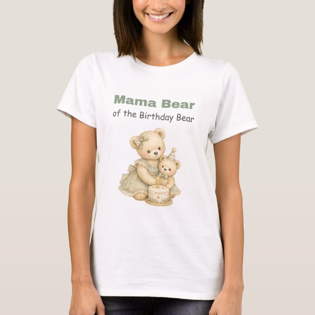 Camisa de Aniversário da Mamãe Urso (Frente)