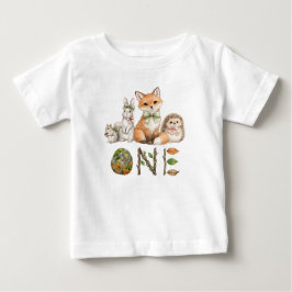 Camisa de aniversário de 1 ano de Animais da Flore