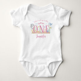 Camisa de Aniversário de 1 Ano Menina Aquarela Sob