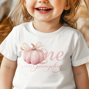 Camisa de Aniversário de 1 Ano Pink Little Pumpkin