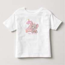Camisa de aniversário de 2 anos de elefante fofinh