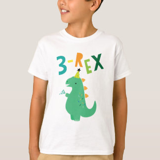 Camisa De Aniversário De 3 Rex