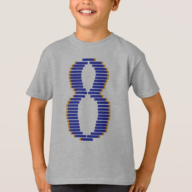 Camisa de aniversário de 8 anos (Frente)