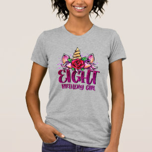Camisa de aniversário de 8 anos para menina Presen