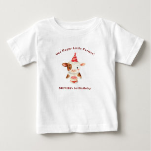 Camisa de Aniversário de Animal de Fazenda Um Feli