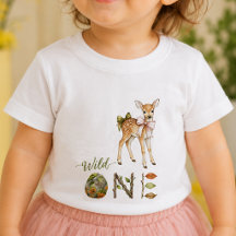 Camisa de aniversário de bebê Deer Wild One 