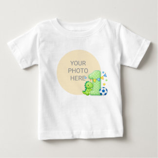 Camisa de Aniversário de Bebê Dinossauro de Foto P