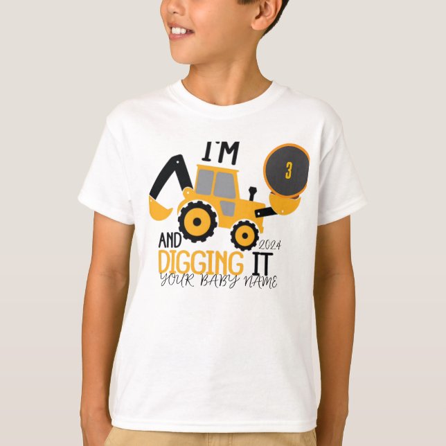 Camisa de Aniversário de Construção, P Personaliza (Frente)