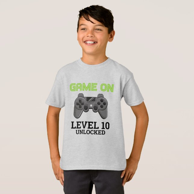 Camisa de Aniversário de Controle de Nível de Jogo (Frente Completa)