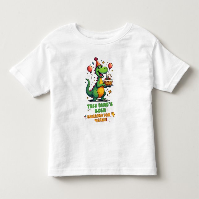 Camisa de aniversário de dinossauro bonito para Ve (Frente)