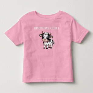 Camisa de Aniversário de Menina da Fazenda Rosa