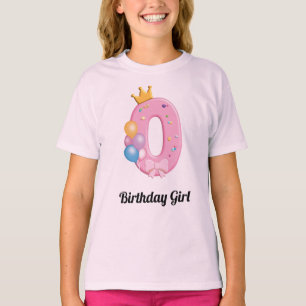 Camisa de Aniversário de Meninas Número 0 Tema Don