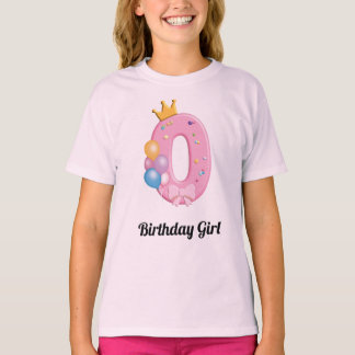 Camisa de Aniversário de Meninas Número 0 Tema Don