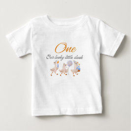 Camisa de aniversário de pato fofo para menino ou