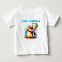 camisa de aniversário de patos-bebê fofo