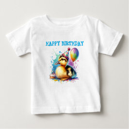 camisa de aniversário de patos-bebê fofo