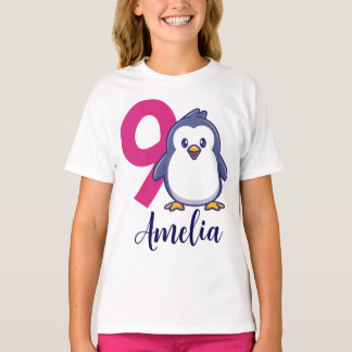 Camisa de aniversário de pinguim personalizada com