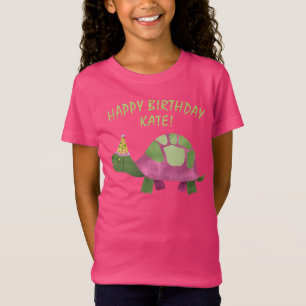 Camisa De Aniversário De Tartaruga Rosa  Anivers