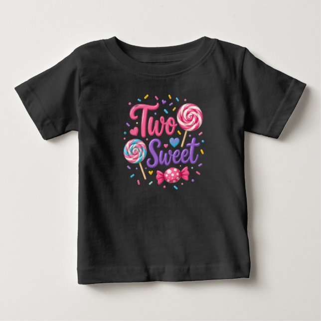 Camisa de Aniversário de Toddler Doce Dois (Frente)