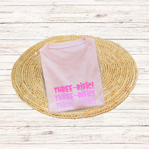 Camisa de aniversário de três anos para crianças