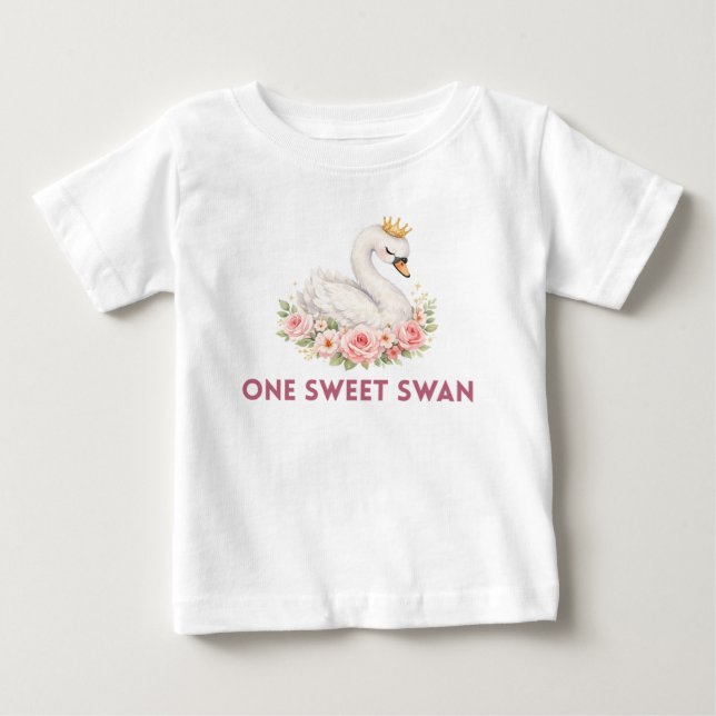 Camisa de Aniversário de Um Doce Cisne (Frente)