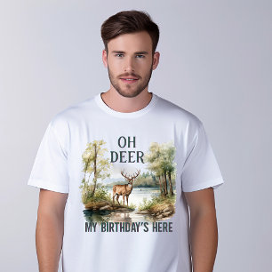 Camisa de aniversário de veado para homens