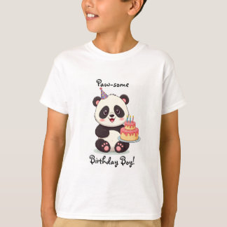 Camisa de Aniversário do Panda Menino