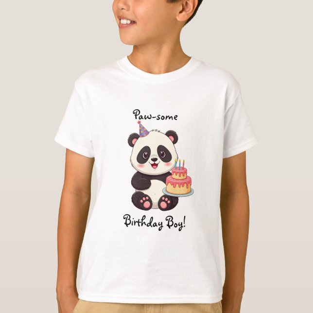 Camisa de Aniversário do Panda Menino (Frente)