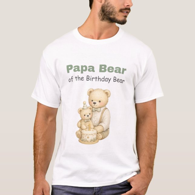 Camisa de Aniversário do Papai Urso (Frente)