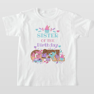 Camisa de aniversário do sorvete Irmã do aniversár